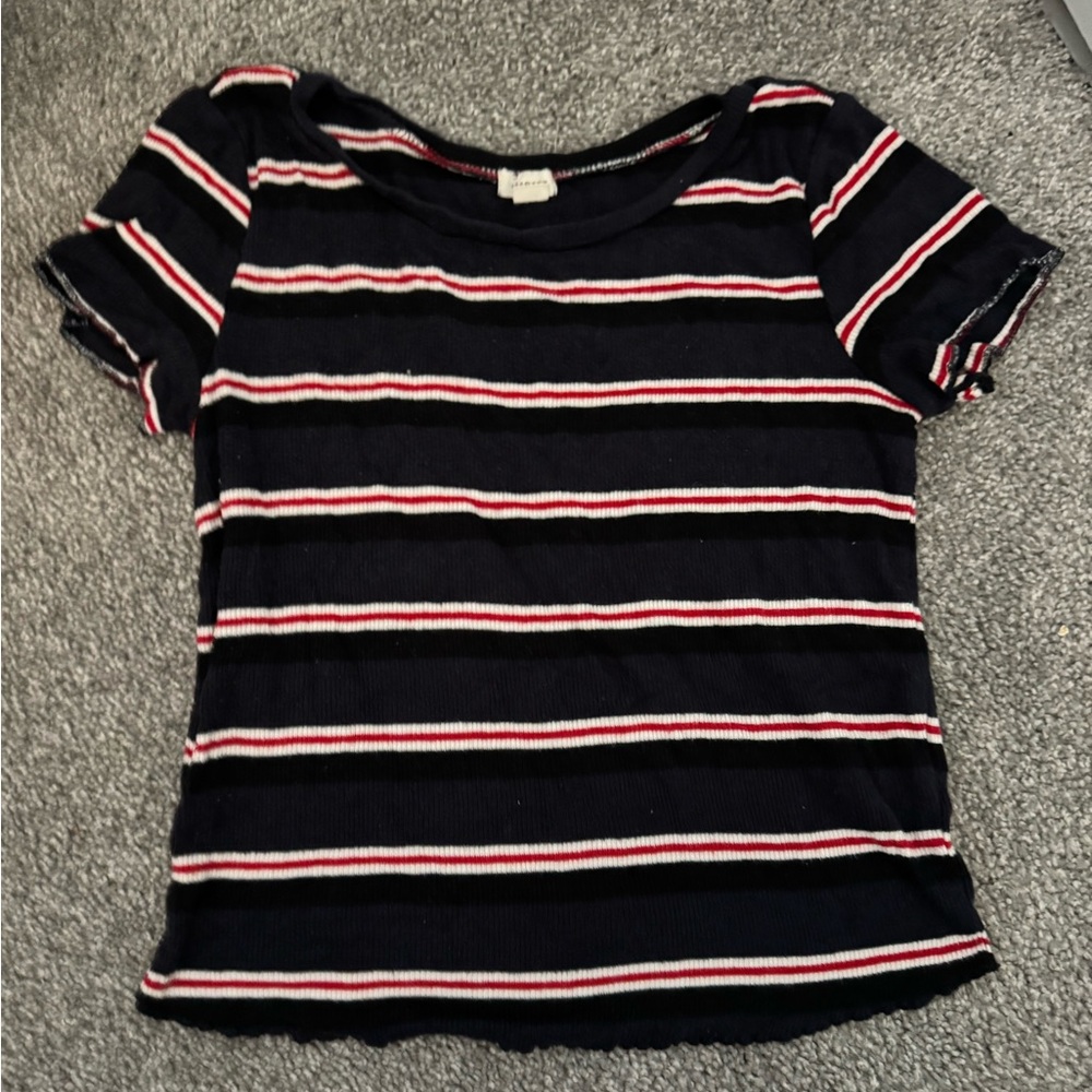 GARAGE Black/Dark Blue + Red and White stripped top